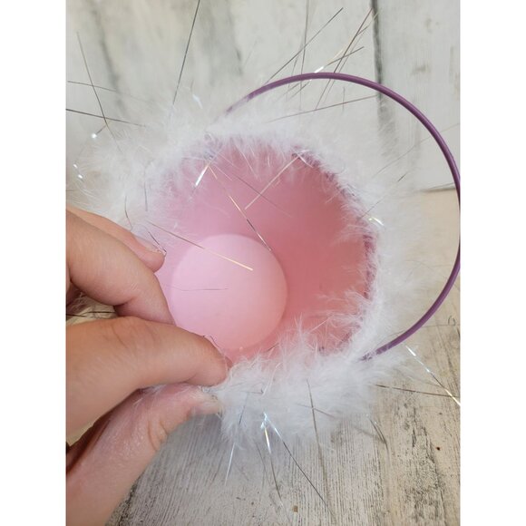 Miniature pink glitter poofy bucket pail home decor - Picture 7 of 7